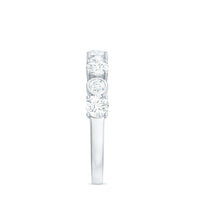 Certified Round Cut Moissanite Half Eternity Band Ring