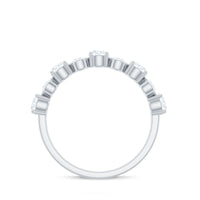 Certified Round Cut Moissanite Half Eternity Band Ring