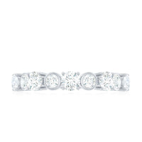 Certified Round Cut Moissanite Half Eternity Band Ring