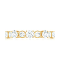 Certified Round Cut Moissanite Half Eternity Band Ring