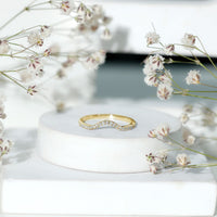Rosec Jewels real diamond curved enhancer ring with sparkling diamonds and elegant design, perfect for engagement rings.