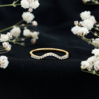 Real diamond curved enhancer ring for engagement, crafted by Rosec Jewels, featuring sparkling diamonds and elegant design.