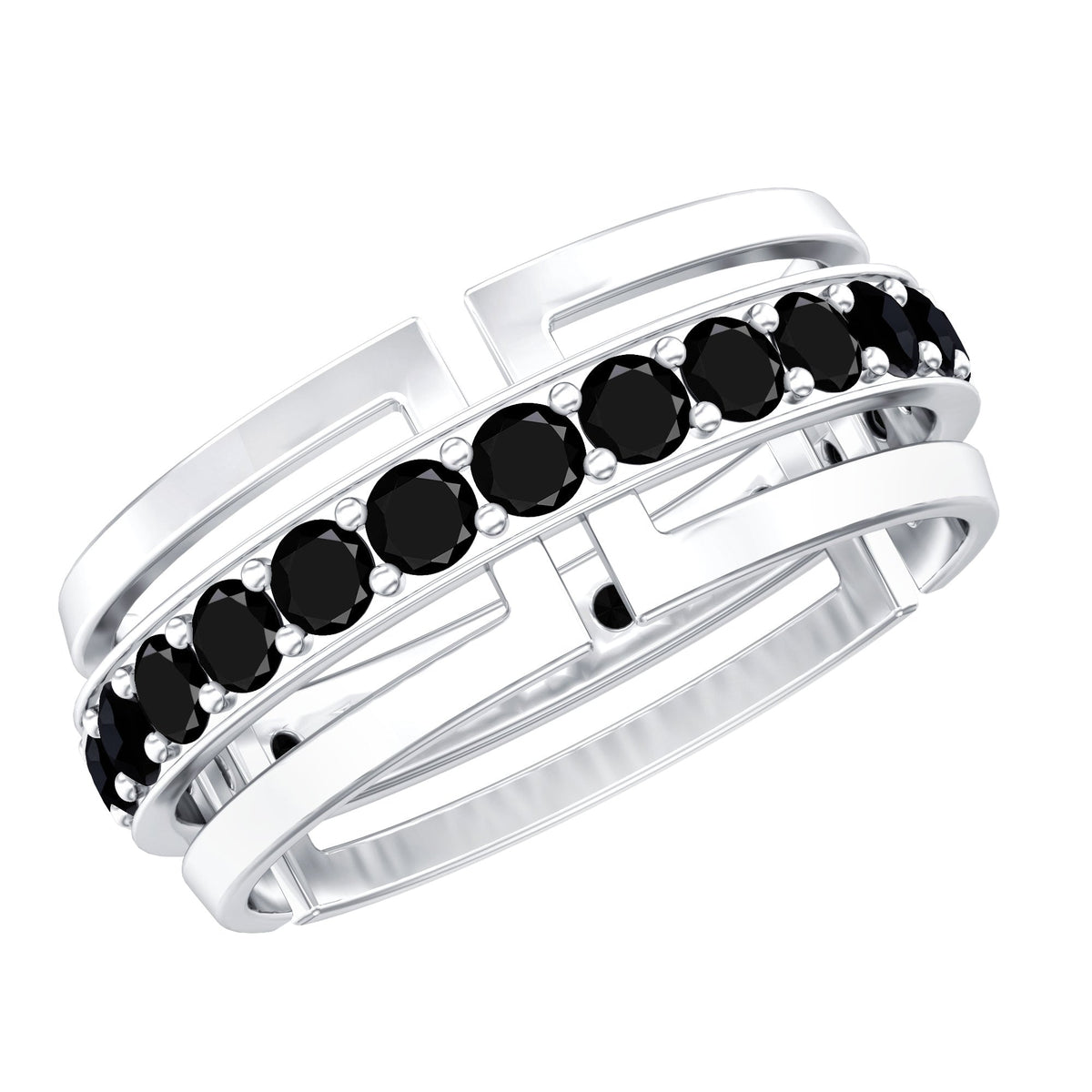 Black diamond wedding band for men by Rosec Jewels, certified lab-created black diamond ring with sleek design.