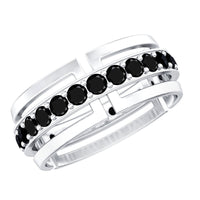 Black diamond wedding band for men by Rosec Jewels, certified lab-created black diamond ring with sleek design.