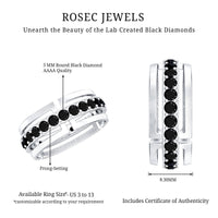 Men's black diamond wedding band by Rosec Jewels featuring lab-created black diamonds on a sleek ring design.