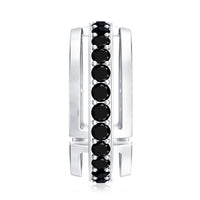 Lab-created black diamond wedding band for men by Rosec Jewels, featuring a sleek, polished ring design with black diamond accents.