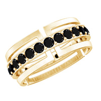 Black diamond wedding band for men by Rosec Jewels, lab-created ring with sleek design and polished finish.