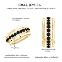 Black diamond men's wedding band by Rosec Jewels, certified lab-created ring with sleek design and polished finish.
