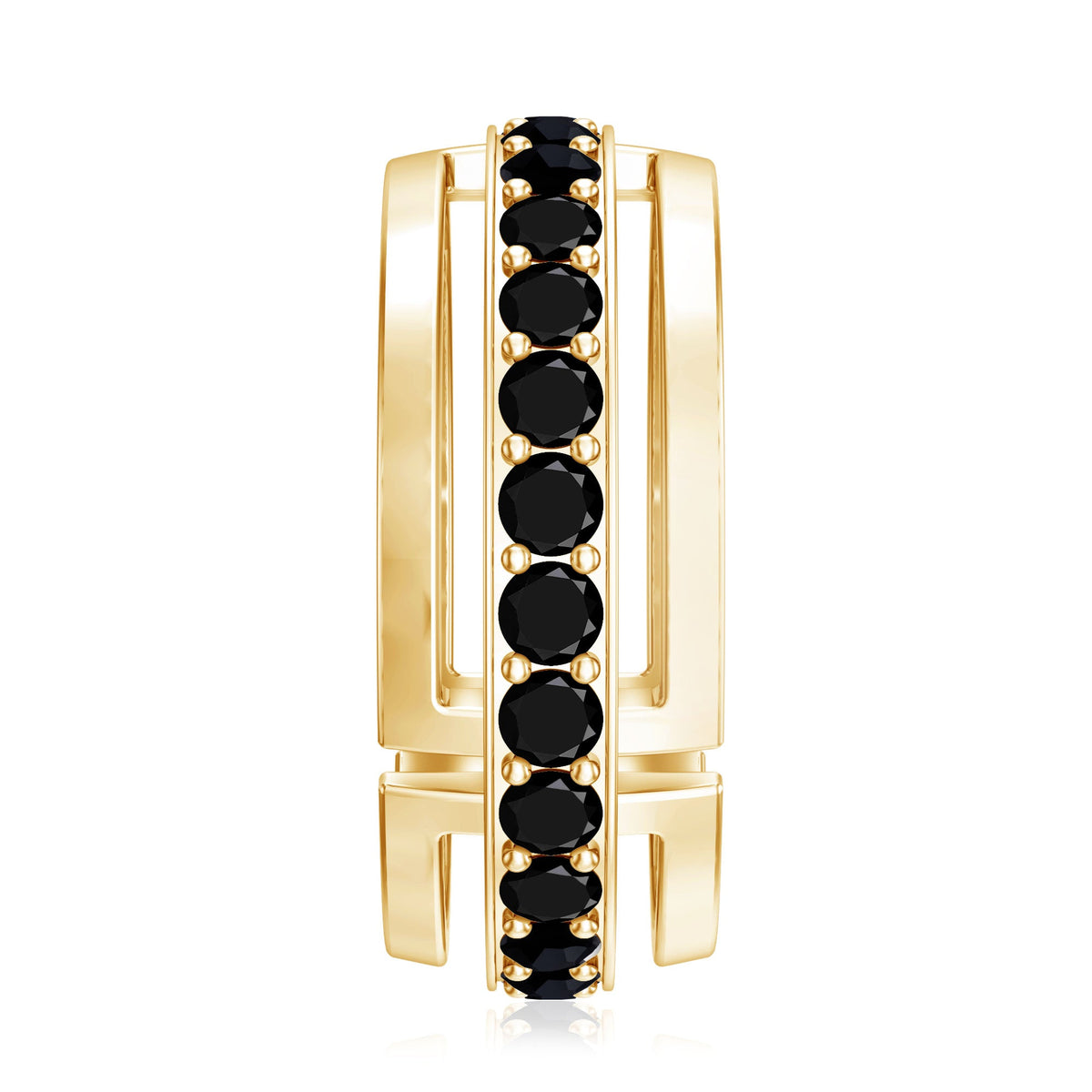 Black diamond wedding band for men by Rosec Jewels, lab-created ring with a sleek, polished finish and embedded black diamonds.