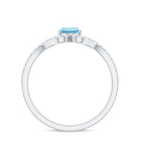 Designer Aquamarine Diamond Oval Engagement Ring with Split Shank