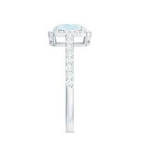 1.50 CT Oval Cut Moonstone Ring with Diamond Halo
