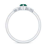 Designer Lab Grown Emerald Marquise Engagement Ring with Diamond