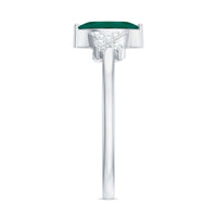 Designer Lab Grown Emerald Marquise Engagement Ring with Diamond