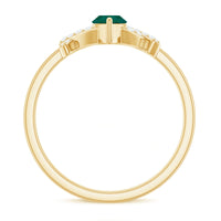 Designer Lab Grown Emerald Marquise Engagement Ring with Diamond