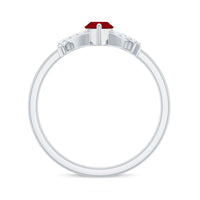 Marquise Cut Lab Created Ruby Designer Engagement Ring