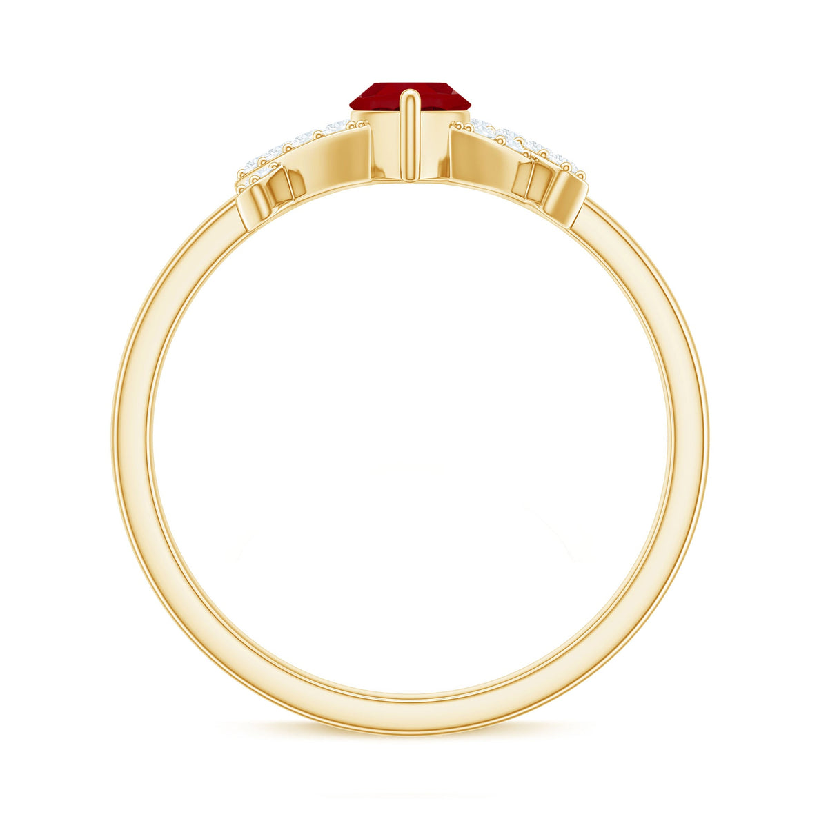 Marquise Cut Lab Created Ruby Designer Engagement Ring