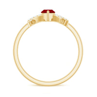 Marquise Cut Lab Created Ruby Designer Engagement Ring