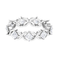 Princess Cut Cubic Zirconia Crossover Eternity Band Ring