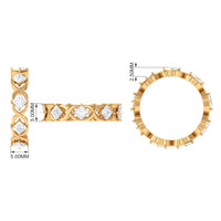 Princess Cut Cubic Zirconia Crossover Eternity Band Ring