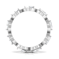 Princess Cut Cubic Zirconia Crossover Eternity Band Ring