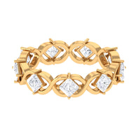 Princess Cut Cubic Zirconia Crossover Eternity Band Ring