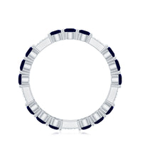 Natural Blue Sapphire and Diamond Eternity Wedding Band