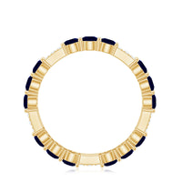 Natural Blue Sapphire and Diamond Eternity Wedding Band