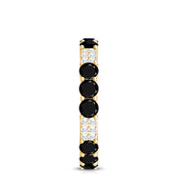 Certified Lab Grown Black and White Diamond Wedding Eternity Ring