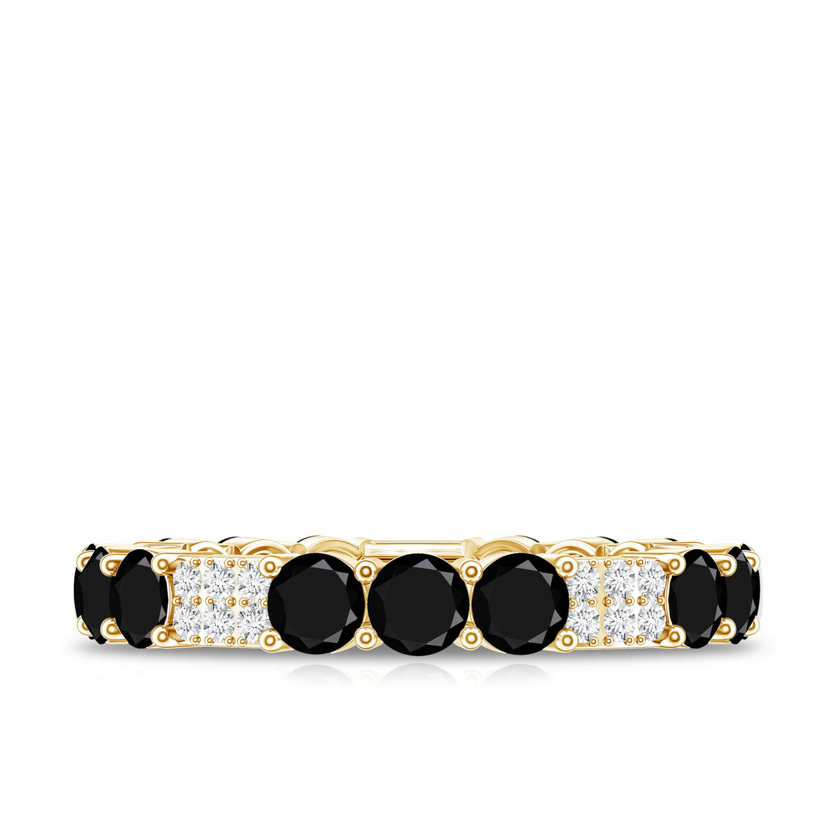 Certified Lab Grown Black and White Diamond Wedding Eternity Ring