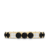 Certified Lab Grown Black and White Diamond Wedding Eternity Ring