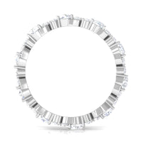 Elegant cubic zirconia eternity ring in silver tone featuring sparkling stones, crafted by Rosec Jewels.