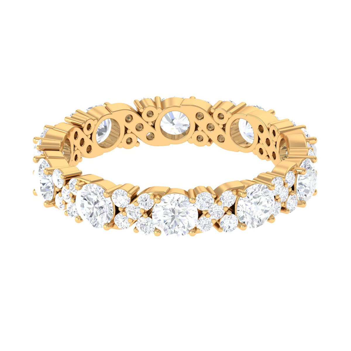 Elegant 1 CT cubic zirconia eternity ring by Rosec Jewels featuring sparkling stones set in a sleek band.