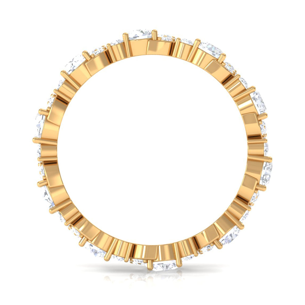 Elegant 1-carat cubic zirconia eternity ring by Rosec Jewels featuring sparkling stones in a continuous band design.