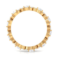 Elegant 1-carat cubic zirconia eternity ring by Rosec Jewels featuring sparkling stones in a continuous band design.