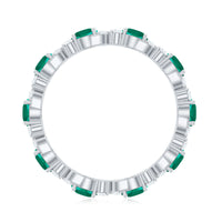 Elegant Lab Grown Emerald Diamond Eternity Wedding Band
