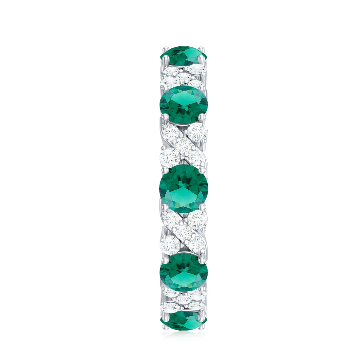 Elegant Lab Grown Emerald Diamond Eternity Wedding Band
