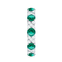 Elegant Lab Grown Emerald Diamond Eternity Wedding Band