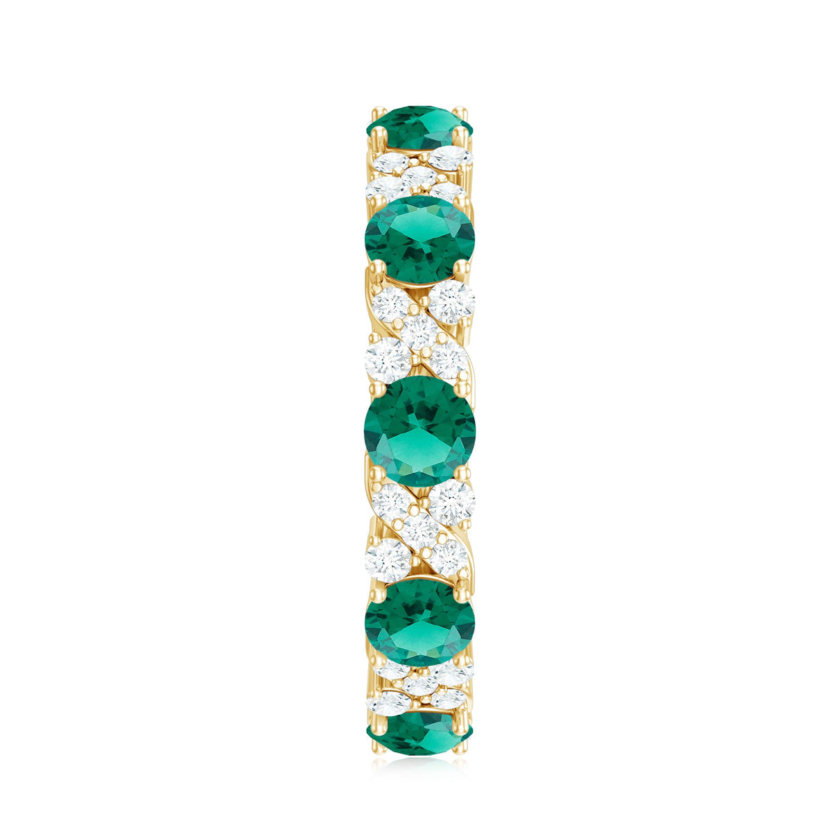 Elegant Lab Grown Emerald Diamond Eternity Wedding Band