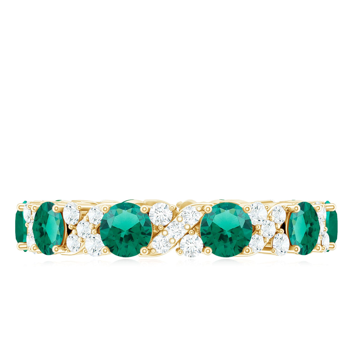 Elegant Lab Grown Emerald Diamond Eternity Wedding Band