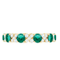 Elegant Lab Grown Emerald Diamond Eternity Wedding Band