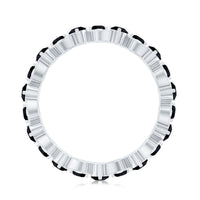 Nature Inspired Lab Grown Black Diamond Eternity Band Ring with Moissanite