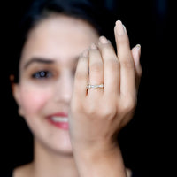 Baguette Cut Cubic Zirconia Designer Half Eternity Ring