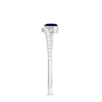 Certified Lab Created Blue Sapphire and Diamond Promise Ring with Bypass Shank