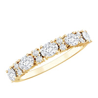 Oval and Round Cubic Zirconia Half Eternity Wedding Band