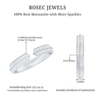 Certified Moissanite Open Cuff Ring for Women