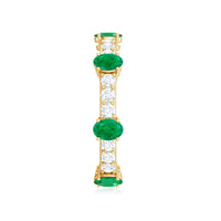 Natural Oval Emerald Diamond Eternity Marriage Anniversary Ring