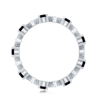 Lab Grown Black and White Diamond Eternity Ring for Women