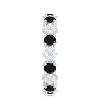 Lab Grown Black and White Diamond Eternity Ring for Women