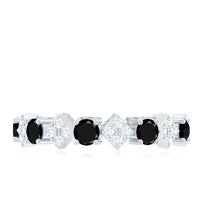Lab Grown Black and White Diamond Eternity Ring for Women