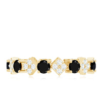 Lab Grown Black and White Diamond Eternity Ring for Women
